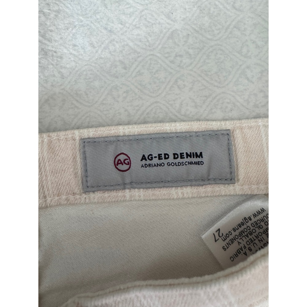 AG jeans Adriano Goldschmied The‎ Prima Crop Jeans Pink Stripe Mid Rise Size 27 - Picture 9 of 11